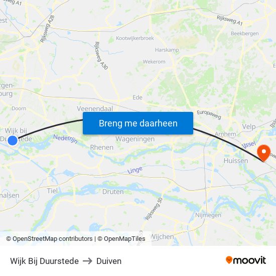 Wijk Bij Duurstede to Duiven map