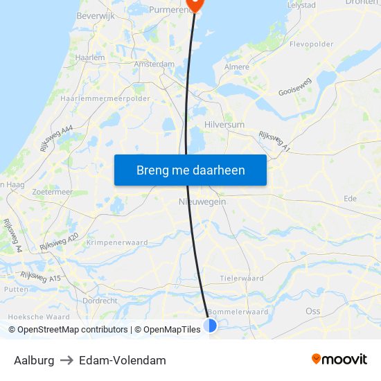 Aalburg to Edam-Volendam map