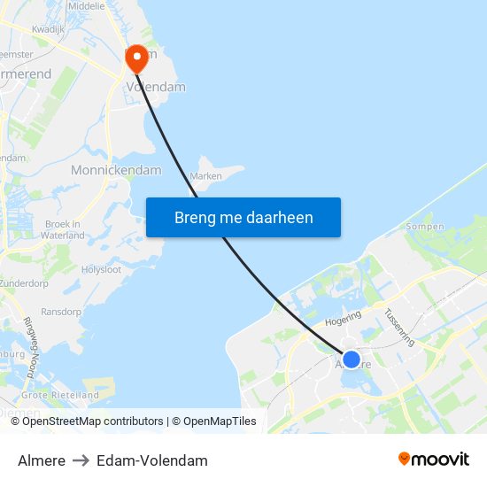 Almere to Edam-Volendam map