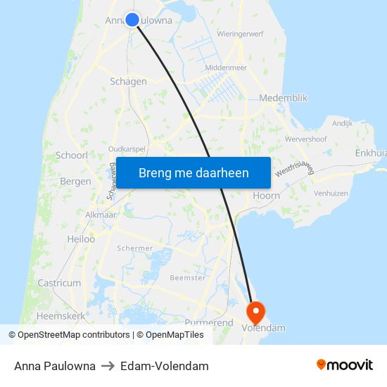 Anna Paulowna to Edam-Volendam map