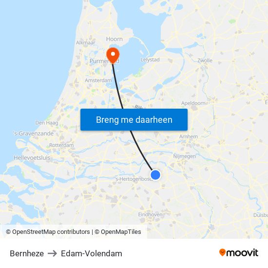 Bernheze to Edam-Volendam map