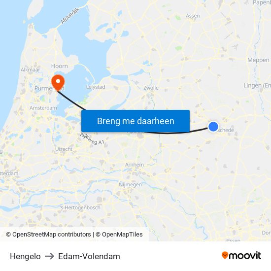 Hengelo to Edam-Volendam map