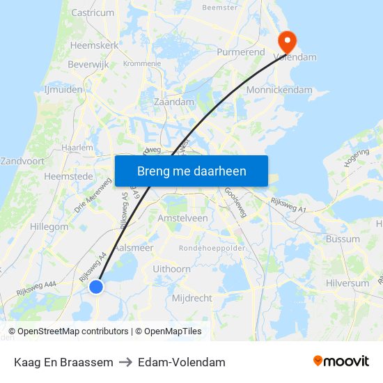 Kaag En Braassem to Edam-Volendam map