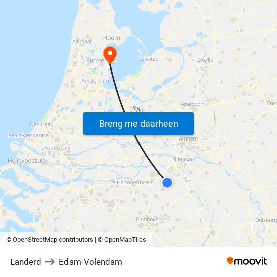 Landerd to Edam-Volendam map