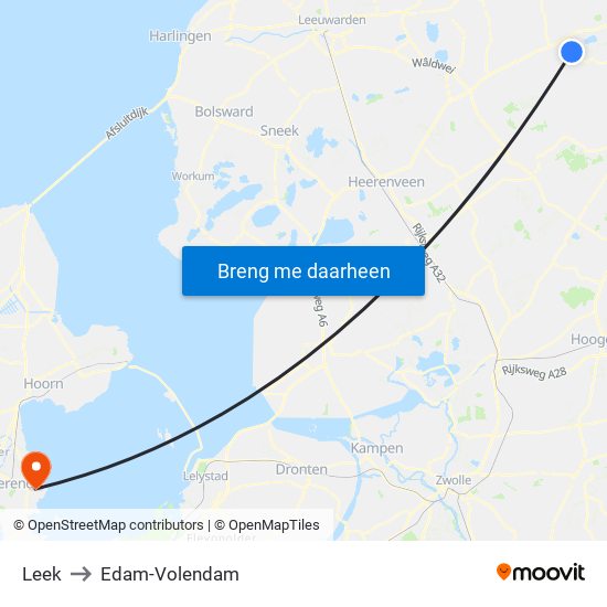 Leek to Edam-Volendam map