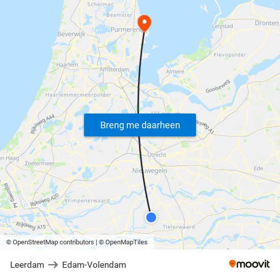 Leerdam to Edam-Volendam map