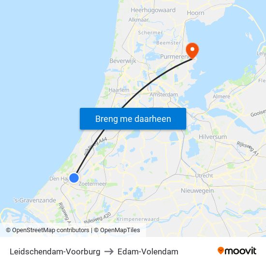 Leidschendam-Voorburg to Edam-Volendam map