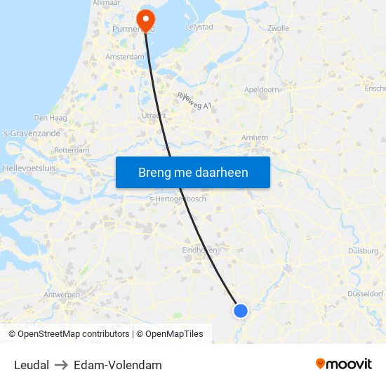 Leudal to Edam-Volendam map