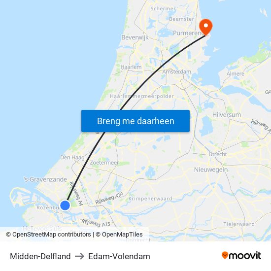 Midden-Delfland to Edam-Volendam map