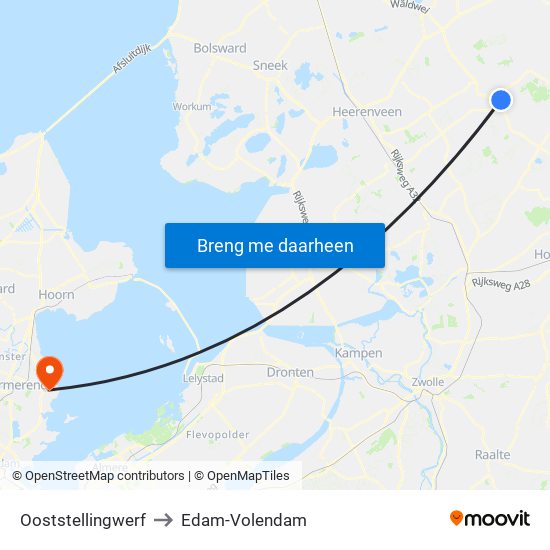 Ooststellingwerf to Edam-Volendam map