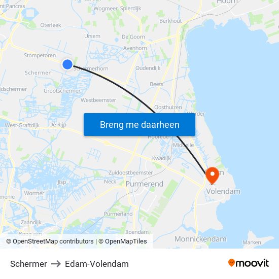 Schermer to Edam-Volendam map