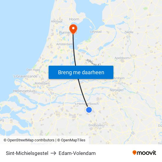 Sint-Michielsgestel to Edam-Volendam map