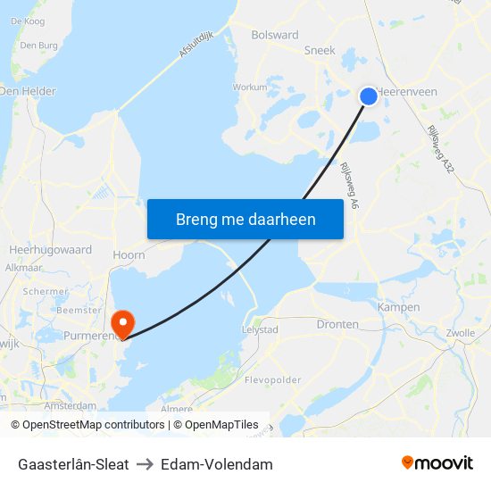 Gaasterlân-Sleat to Edam-Volendam map