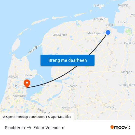 Slochteren to Edam-Volendam map