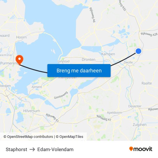 Staphorst to Edam-Volendam map