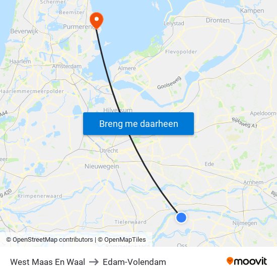 West Maas En Waal to Edam-Volendam map