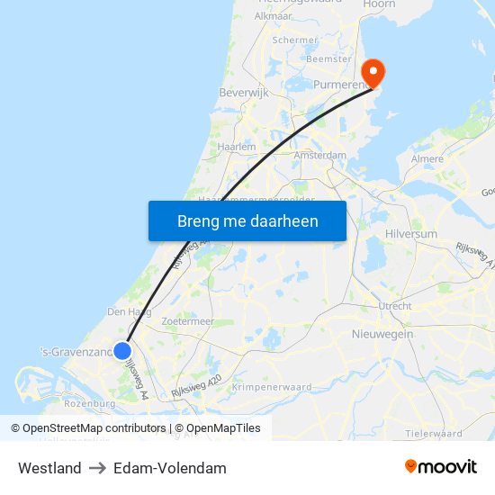 Westland to Edam-Volendam map