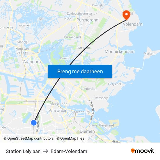 Station Lelylaan to Edam-Volendam map