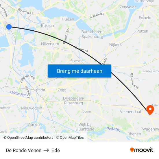 De Ronde Venen to Ede map