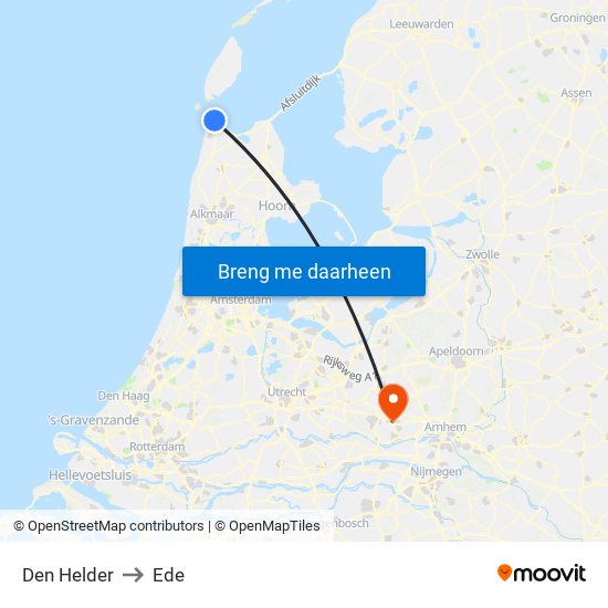 Den Helder to Ede map