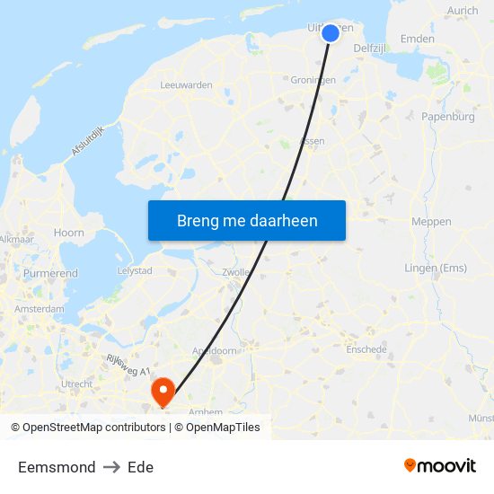 Eemsmond to Ede map