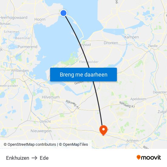 Enkhuizen to Ede map