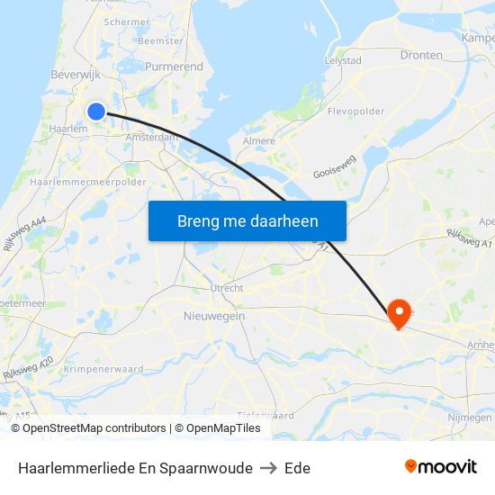 Haarlemmerliede En Spaarnwoude to Ede map