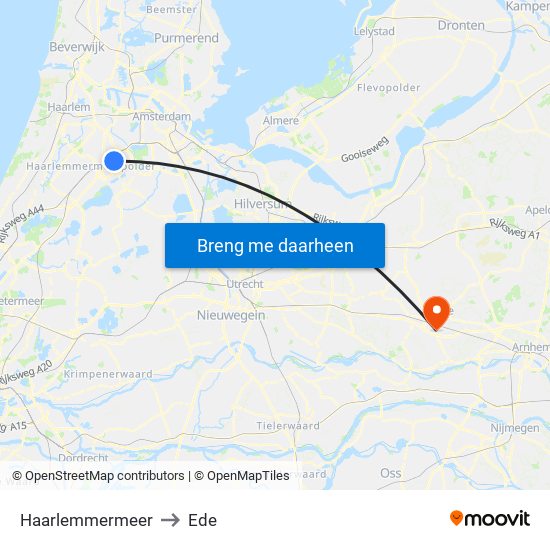 Haarlemmermeer to Ede map