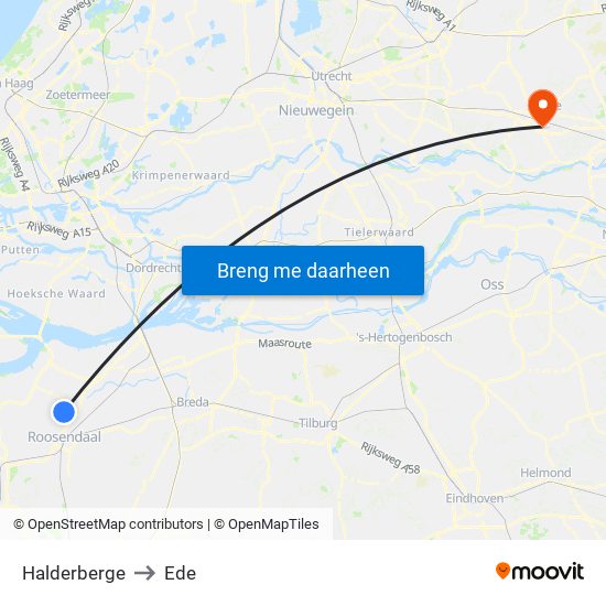 Halderberge to Ede map