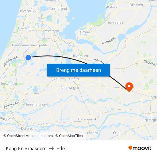 Kaag En Braassem to Ede map