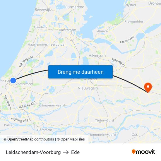 Leidschendam-Voorburg to Ede map