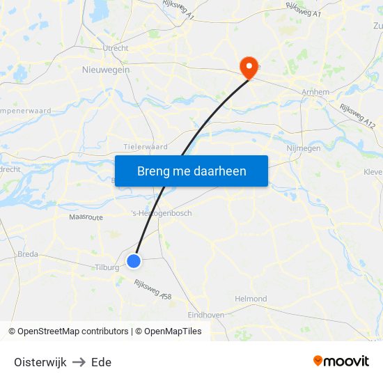 Oisterwijk to Ede map
