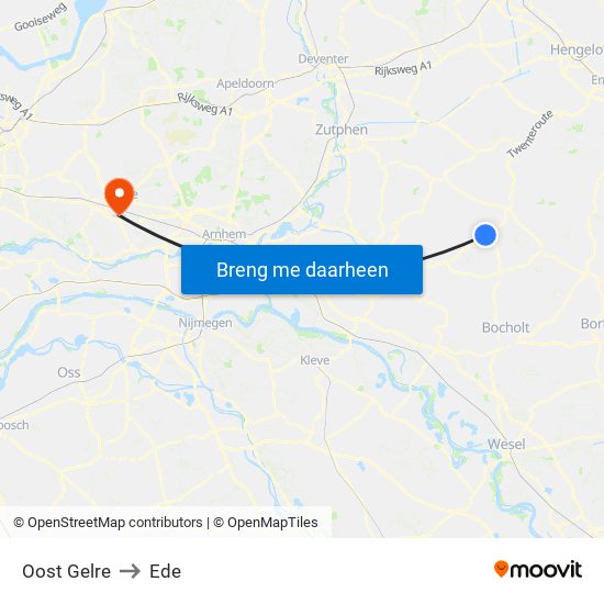 Oost Gelre to Ede map