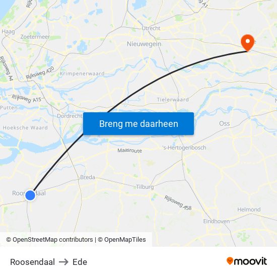 Roosendaal to Ede map