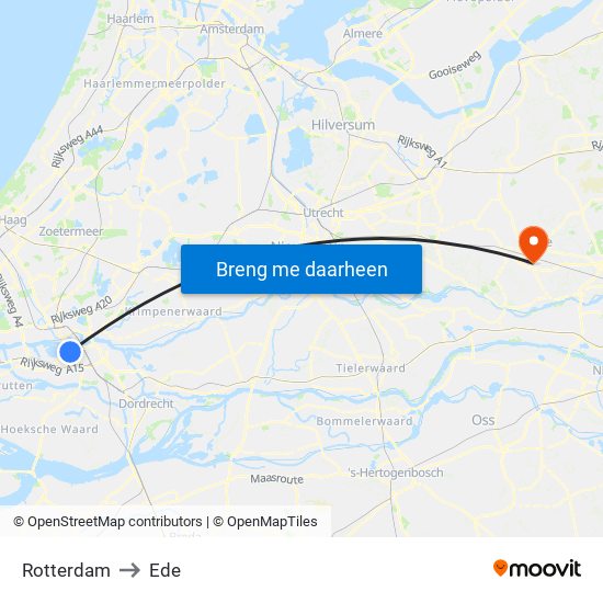 Rotterdam to Ede map