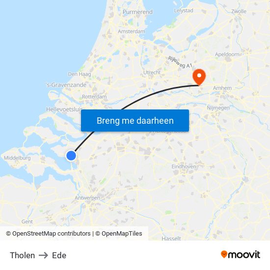 Tholen to Ede map