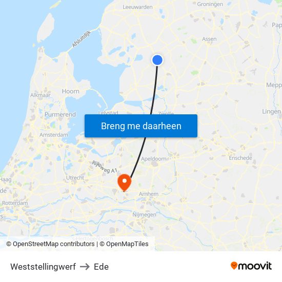Weststellingwerf to Ede map