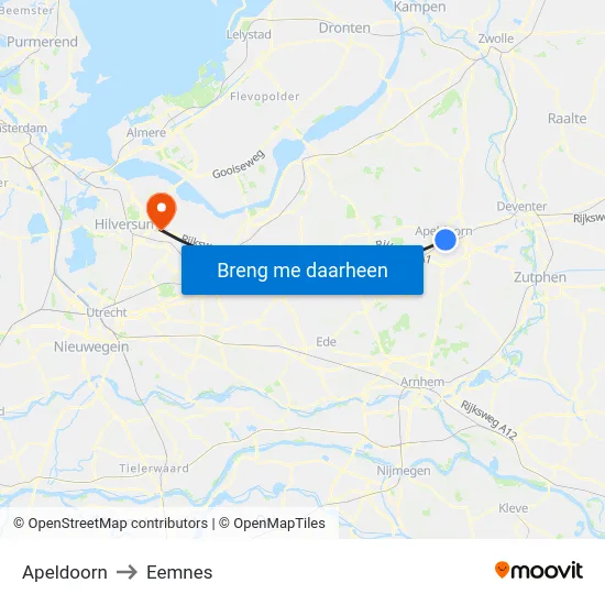 Apeldoorn to Eemnes map