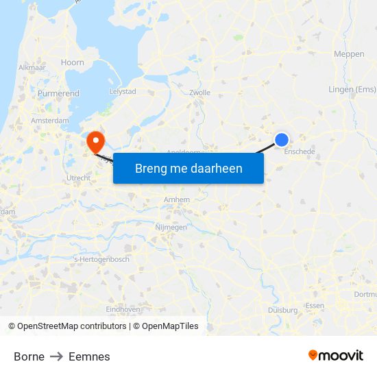 Borne to Eemnes map