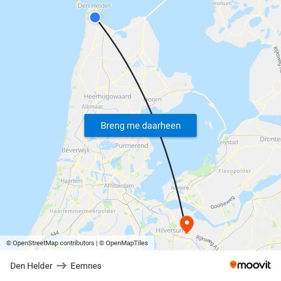 Den Helder to Eemnes map