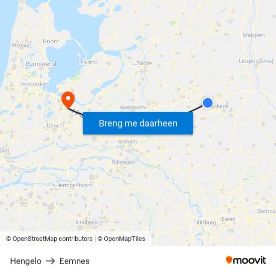 Hengelo to Eemnes map