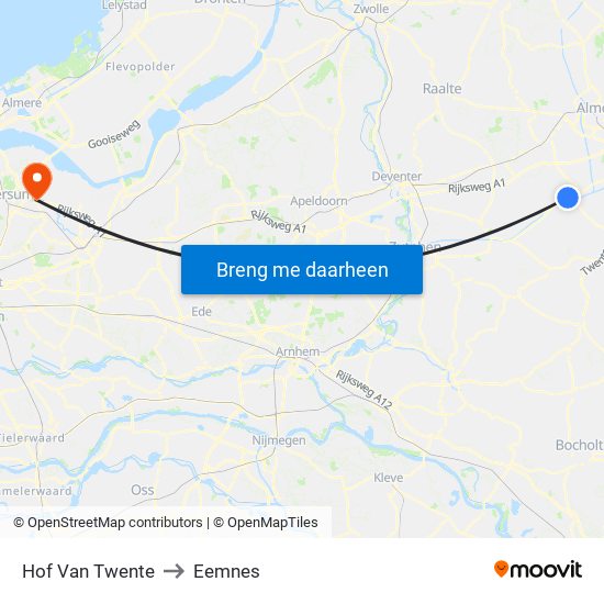 Hof Van Twente to Eemnes map