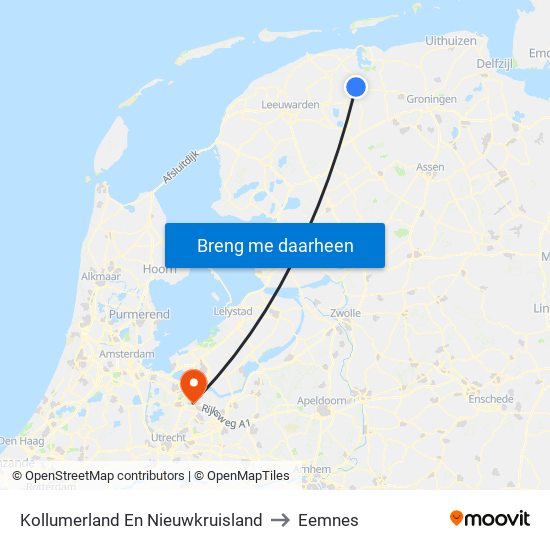 Kollumerland En Nieuwkruisland to Eemnes map