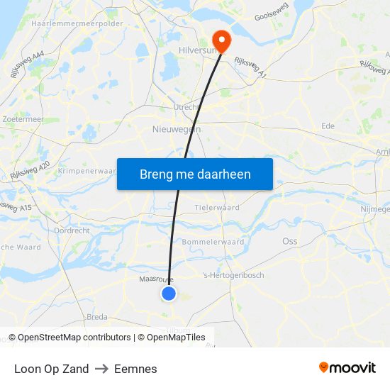 Loon Op Zand to Eemnes map