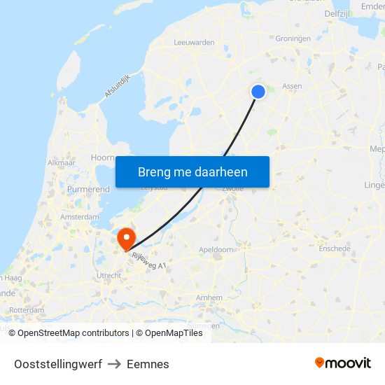 Ooststellingwerf to Eemnes map