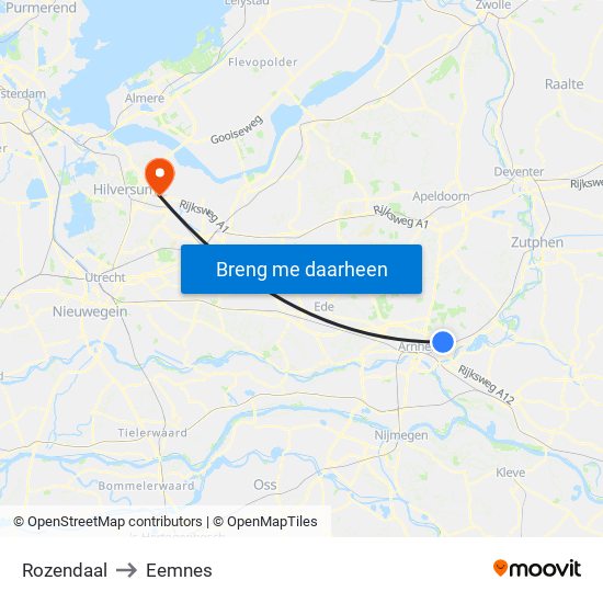 Rozendaal to Eemnes map