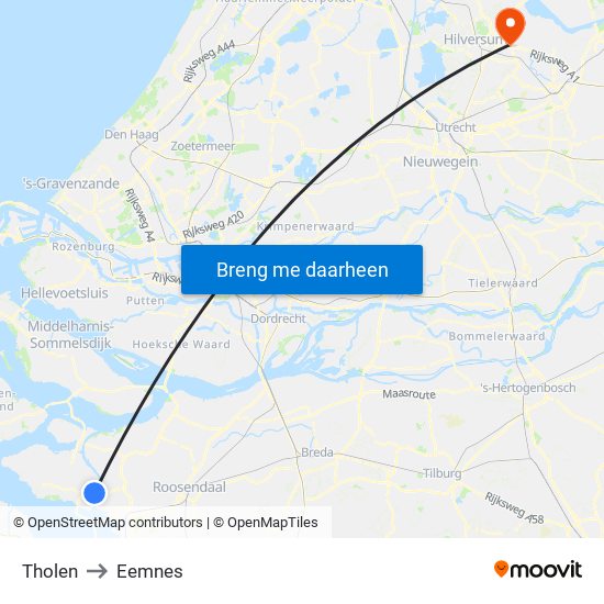 Tholen to Eemnes map