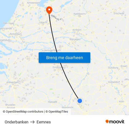 Onderbanken to Eemnes map