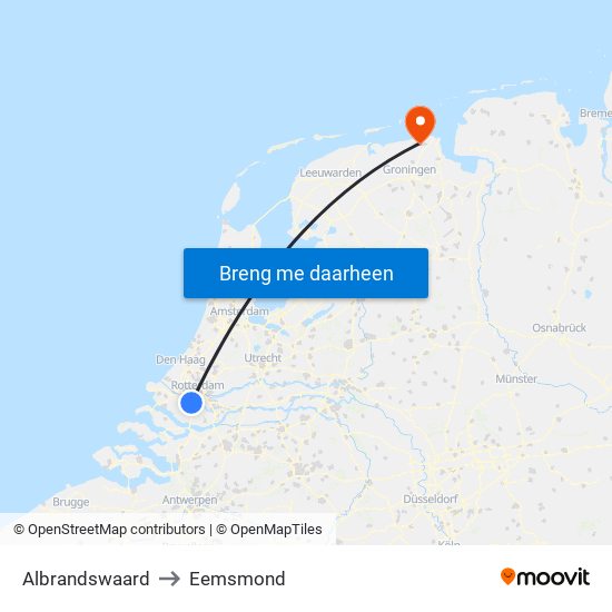 Albrandswaard to Eemsmond map