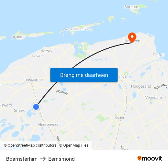 Boarnsterhim to Eemsmond map